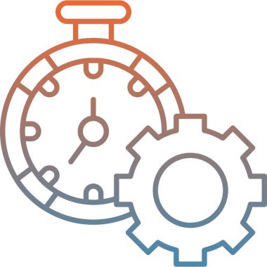 dişli saat zaman simgesi ana hat biçiminde