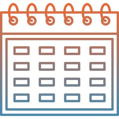 Takvim simgesi vektör illüstrasyonu