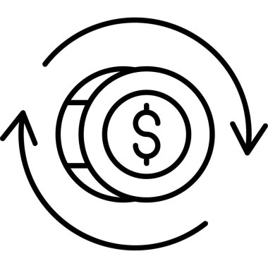 Dolar. Web simgesi basit illüstrasyon