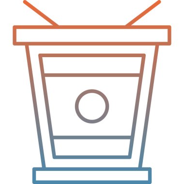 Kahve makinesi doldurulmuş bir ikon içer - taslak biçiminde