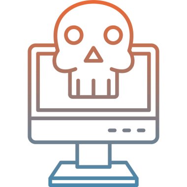 laptop kafatası simgesi. özet kafatası vektör çizimi