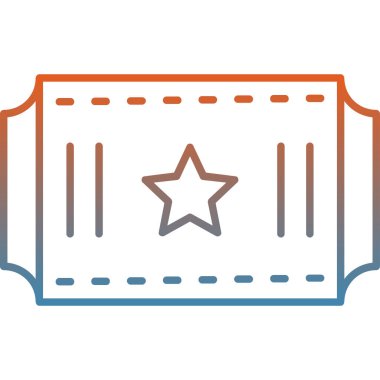 bilet ikonu vektör illüstrasyonu