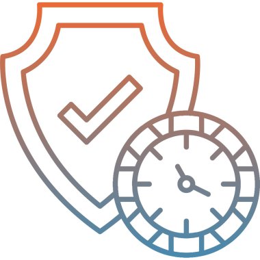 Bir kalkan simgesinin vektör illüstrasyonu