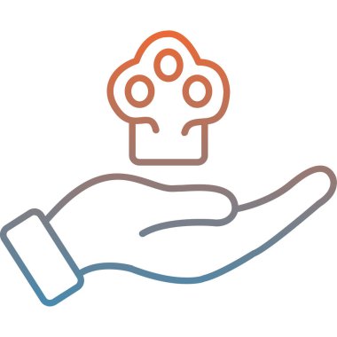 Köpek pençeli insan elleri. Düz bir şekilde vektör illüstrasyonu. beyaz arkaplan.