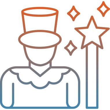 Sihirbaz. Web simgesi basit tasarım illüstrasyonu