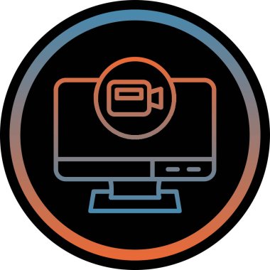 Bir dizüstü bilgisayar simgesinin vektör illüstrasyonu