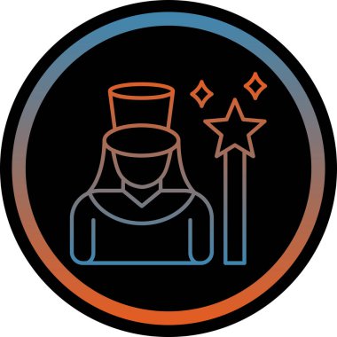 Sihirli bir şapkanın ikonunun vektör çizimi