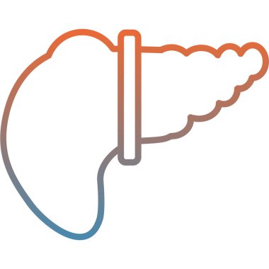 Karaciğer organ vektör simgesi düzenlenebilir çizgisi