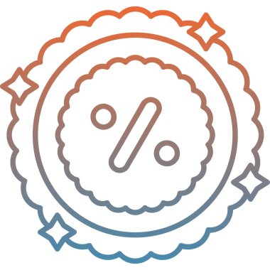 İndirim simgesinin vektör illüstrasyonu