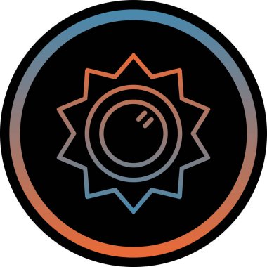 Bir güneş simgesinin vektör illüstrasyonu