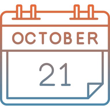 Ekim takvim simgesi, vektör illüstrasyonu