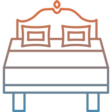 Yatağa. Web simgesi basit illüstrasyon