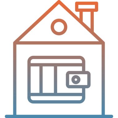 Eve. Web simgesi basit illüstrasyon