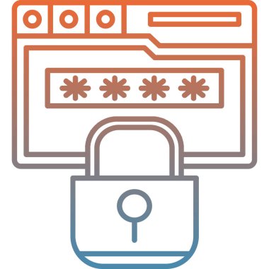 Şifre kilidi simgesi. Taslak tarzı. Web tasarımı için vektör simgesi