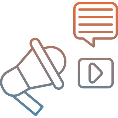 megafon ikonu. Web için bir vektör simgesinin basit illüstrasyonu