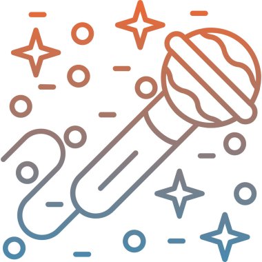 Beyaz zemin üzerinde mikrofon olan bir yıldızın vektör çizimi