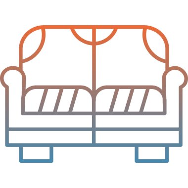 Kanepe. Web simgesi basit illüstrasyon