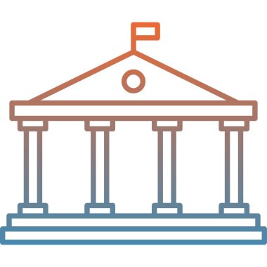 Bina. Web simgesi basit illüstrasyon