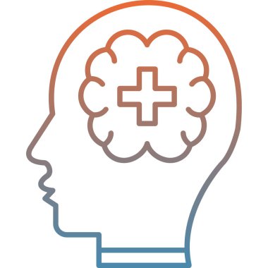 İnsan beyin simgesinin vektör illüstrasyonu