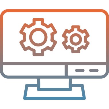 Bilgisayar. Web simgesi basit illüstrasyon