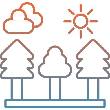 Ağaç simgesinin vektör illüstrasyonu