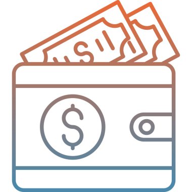 para dolar para simgesi ana hatları biçiminde