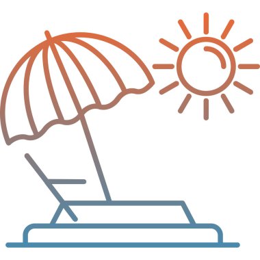 Bir plaj sandalyesi simgesinin vektör çizimi