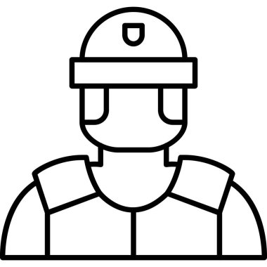 İşçi simgesi. Beyaz arkaplanda izole edilmiş web tasarımı için işçi vektör simgesinin özet çizimi