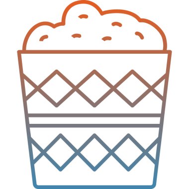 Patlamış mısır. Web simgesi basit illüstrasyon