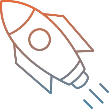 Roket fırlatma roket simgesi - taslak biçimi