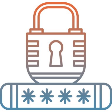 Kilit. Web simgesi basit illüstrasyon