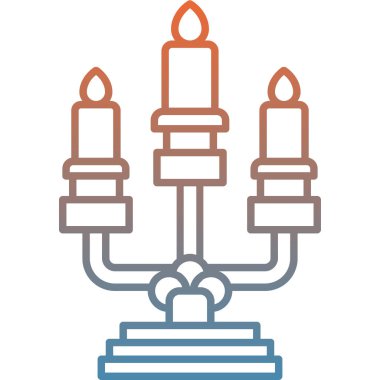 mum ışığı süsleme simgesi ana hat biçiminde