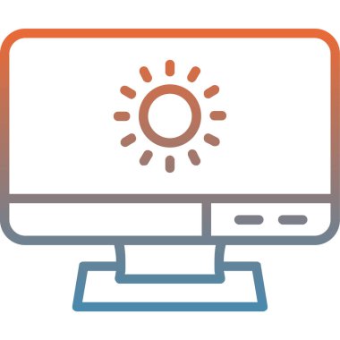 Illustrating computer screen displaying sun