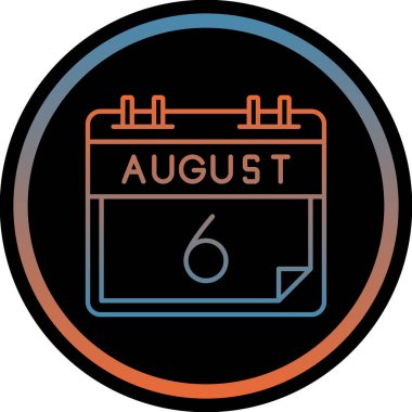 Ağustosun kabartma simgesi. tasarım gün simgesidir.