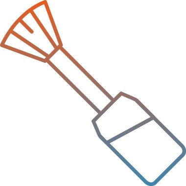 Bir süpürge simgesinin vektör illüstrasyonu