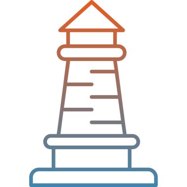 Deniz feneri. Web simgesi basit illüstrasyon