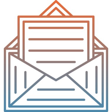 e-posta mektup simgesi, vektör çizim