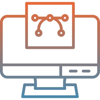 Bilgisayar. Web simgesi basit illüstrasyon