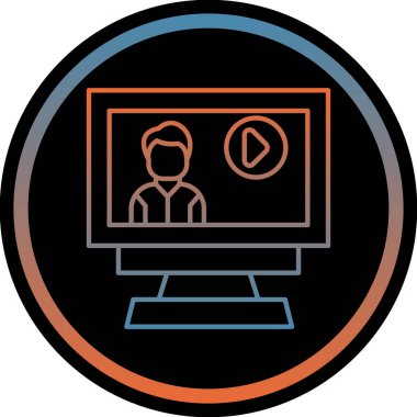 video konferans simgesi, basit vektör illüstrasyonu