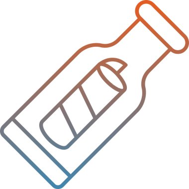 Bir şişe şarap, illüstrasyon, beyaz arka planda vektör.