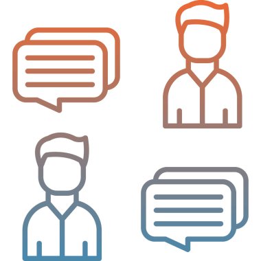 insanlar ve iletişim çizgisi simgeleri ayarlandı