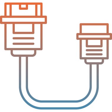 Kablo simgesinin vektör illüstrasyonu