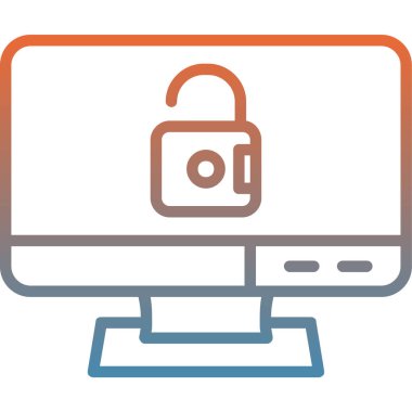 Web güvenliği düz çizgi simgesi