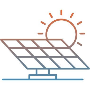 Güneş paneli ikon vektör çizimi tasarımı