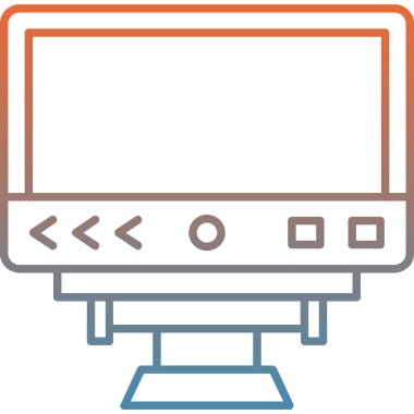 Bilgisayar monitörü. Web simgesi basit illüstrasyon