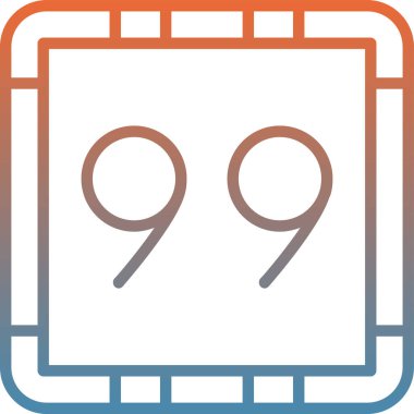 9 9 9 simgesi, vektör illüstrasyonu basit tasarım