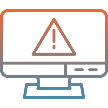 bilgisayar uyarı simgesi vektör illüstrasyonu