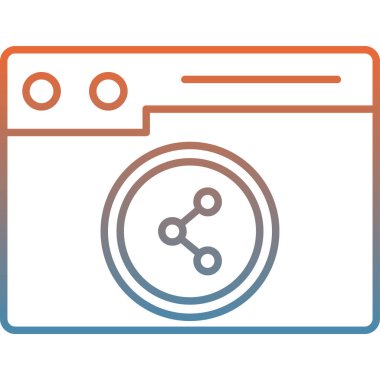 Tarayıcı. Web simgesi basit illüstrasyon