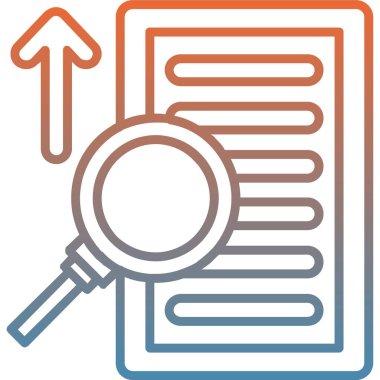 Arama motoru vektör çizgisi simgesi tasarımı, düzenlenebilir vuruş.