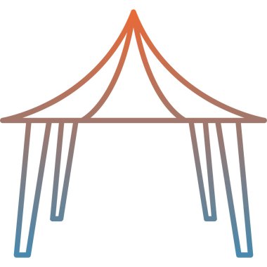 çadır simgesi vektör illüstrasyonu